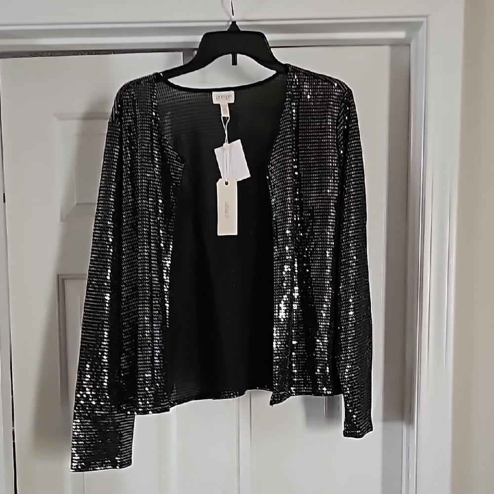 Express Black Sequin Cardigan
